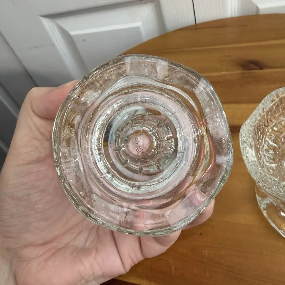 Anchor Hocking Stax Clear Pebble Glass Candle Holders Set Of 2 Granny Cottage